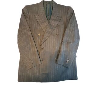Cerruti 1881 Mens Double Breasted Pinstripe Wool Cashmere Peak‎ Lapel Blazer 44R